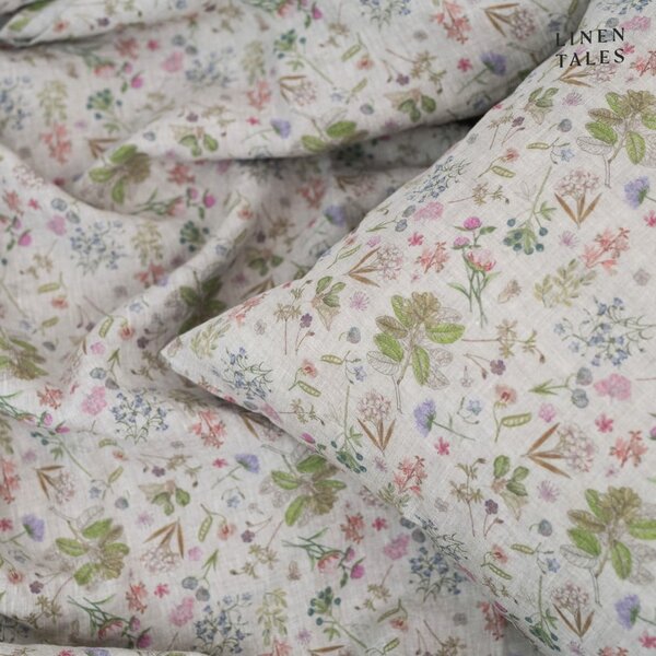 Biancheria da letto singola in colore naturale 140x200 cm Botany 2 - Linen Tales