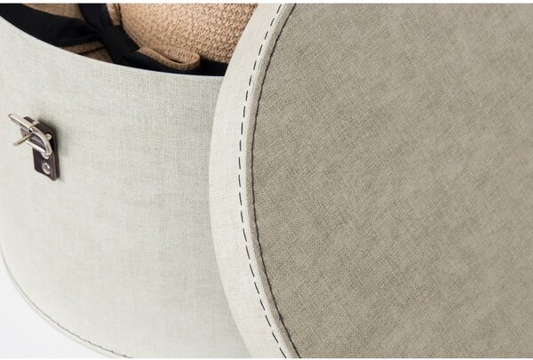 Scatole in set con coperchio beige in cartone 2 pz ø 37,5x25 cm Rut Canvas Paper Laminate – Bigso