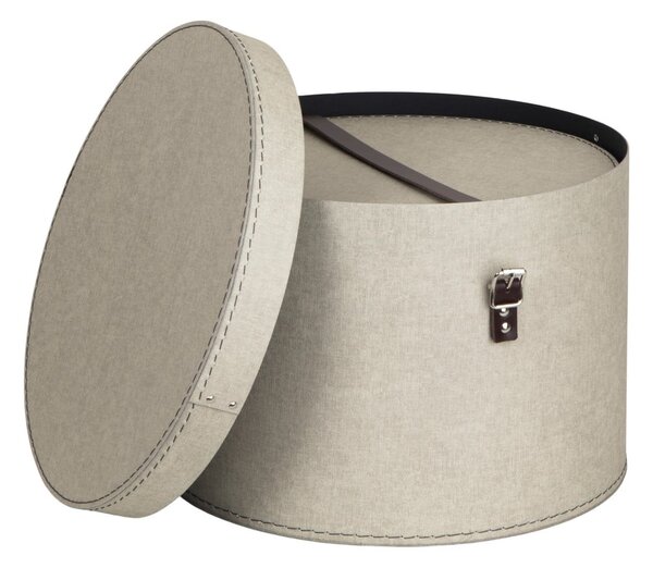 Scatole in set con coperchio beige in cartone 2 pz ø 37,5x25 cm Rut Canvas Paper Laminate – Bigso