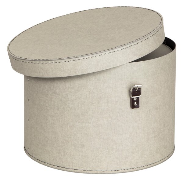 Scatole in set con coperchio beige in cartone 2 pz ø 37,5x25 cm Rut Canvas Paper Laminate – Bigso