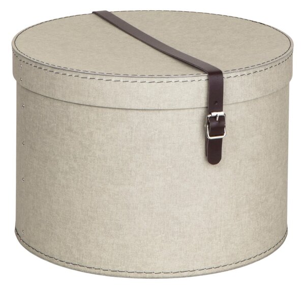 Scatole in set con coperchio beige in cartone 2 pz ø 37,5x25 cm Rut Canvas Paper Laminate – Bigso