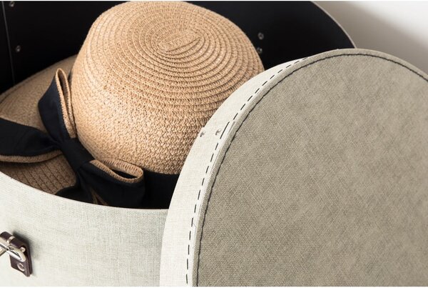 Scatole in set con coperchio beige in cartone 2 pz ø 37,5x25 cm Rut Canvas Paper Laminate – Bigso