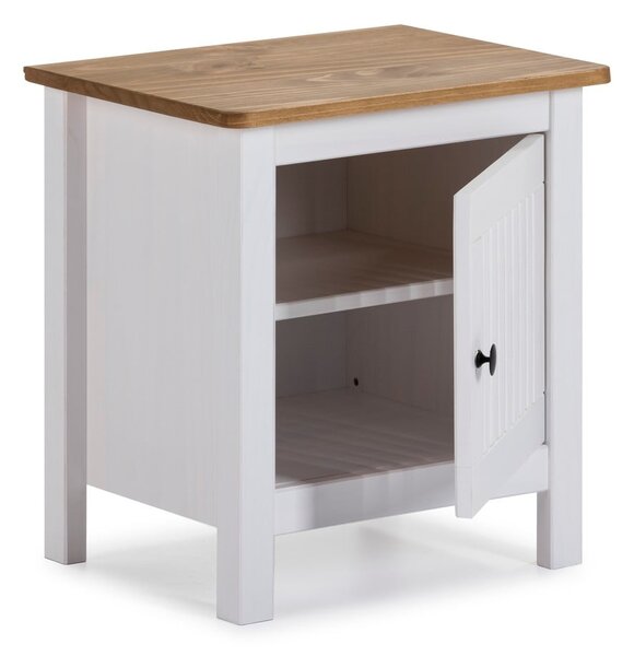 Comodino in legno bianco Bruna - Marckeric