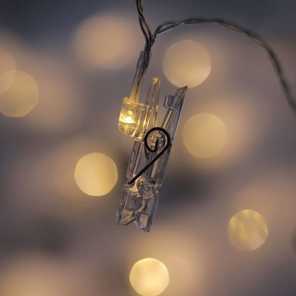 Catena luminosa a LED trasparente a forma di spillo, 40 luci, lunghezza 6,35 m - DecoKing