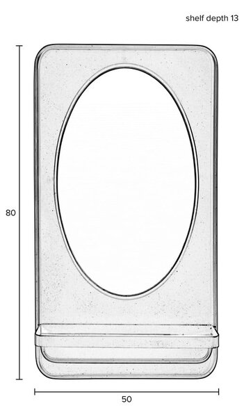 Specchio da parete con mensola 50x80 cm Pascal - White Label