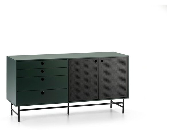 Cassettiera nero-verde , larghezza 150 cm Punto - Teulat