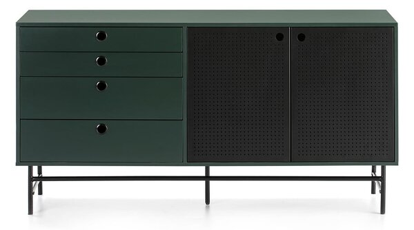 Cassettiera nero-verde , larghezza 150 cm Punto - Teulat