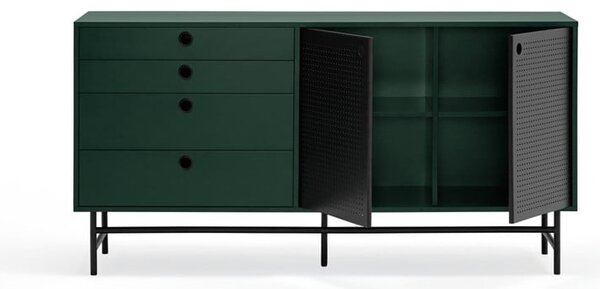 Cassettiera nero-verde , larghezza 150 cm Punto - Teulat