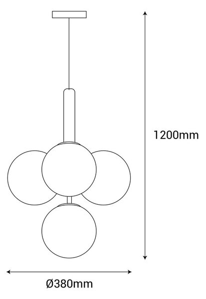 Lampada a sospensione di colore oro, altezza 120 cm Musa - SULION