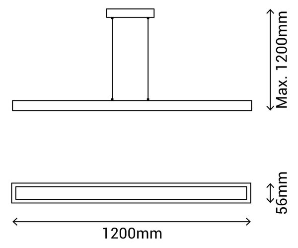Apparecchio a sospensione, altezza 120 cm Taveda - SULION