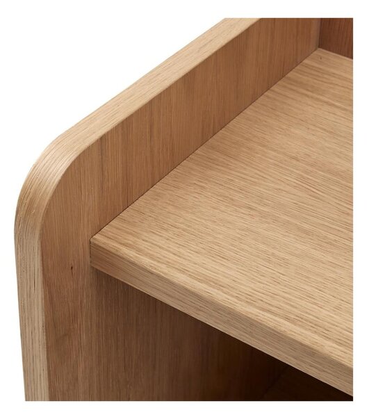 Comodino colore naturale in rovere con ripiani Wrap - Bonami Selection