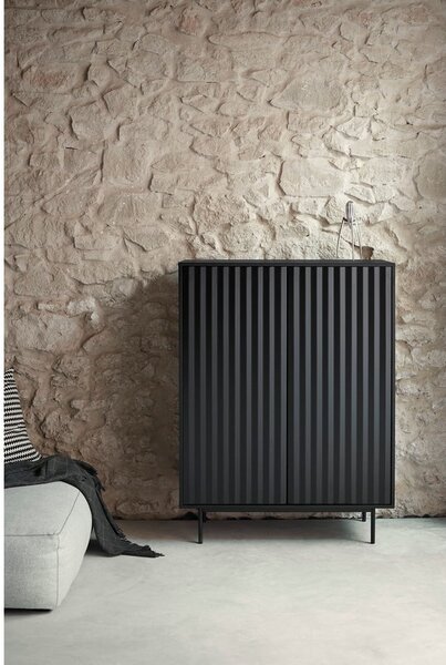 Cassettiera alta nera 97x130 cm Sierra - Teulat