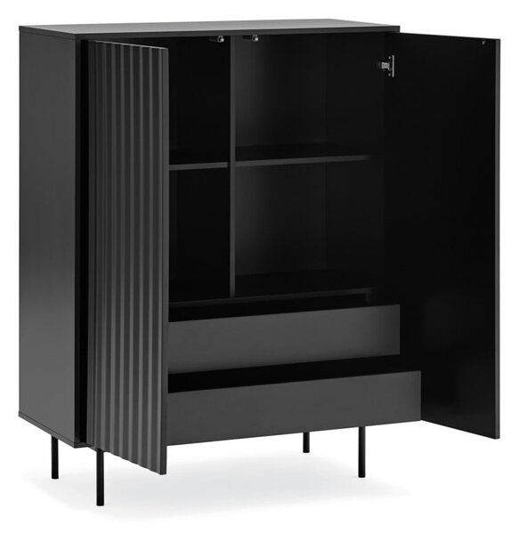 Cassettiera alta nera 97x130 cm Sierra - Teulat