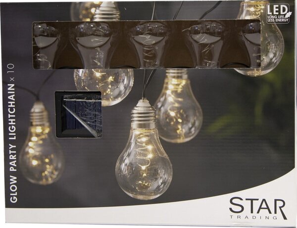 Catena luminosa a LED solare bianca adatta all'esterno, lunghezza 1,9 m Glow - Star Trading