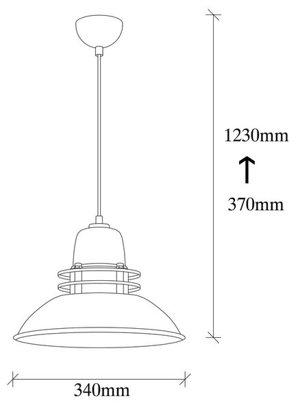 Lampadario nero con paralume in metallo ø 34 cm Tovar – Opviq lights