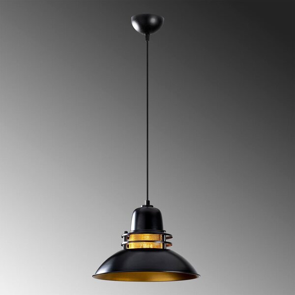 Lampadario nero con paralume in metallo ø 34 cm Tovar – Opviq lights