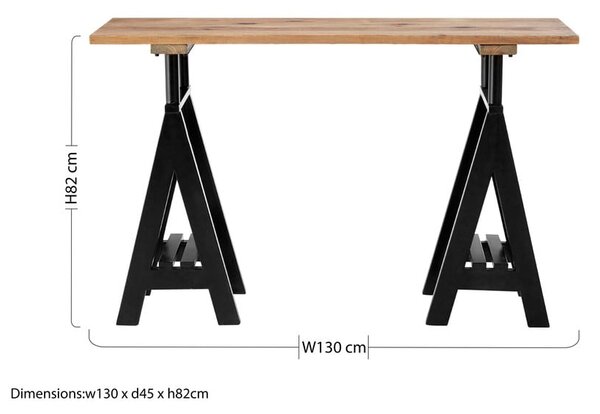 Consolle con piano in legno di pino di colore naturale 45x130 cm Hampstead - Premier Housewares