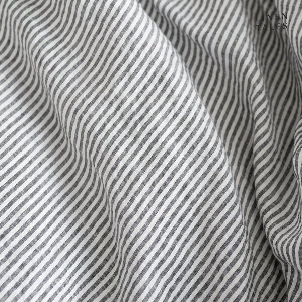 Biancheria da letto in bianco e nero per letto singolo 140x200 cm Thin Black Stripes - Linen Tales