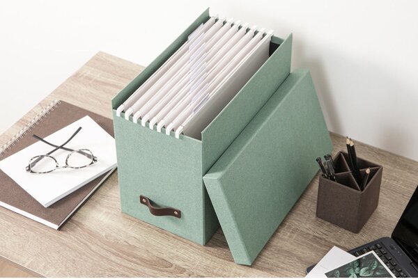 Organizer verde in cartone per documenti Johan Canvas Paper Laminate – Bigso