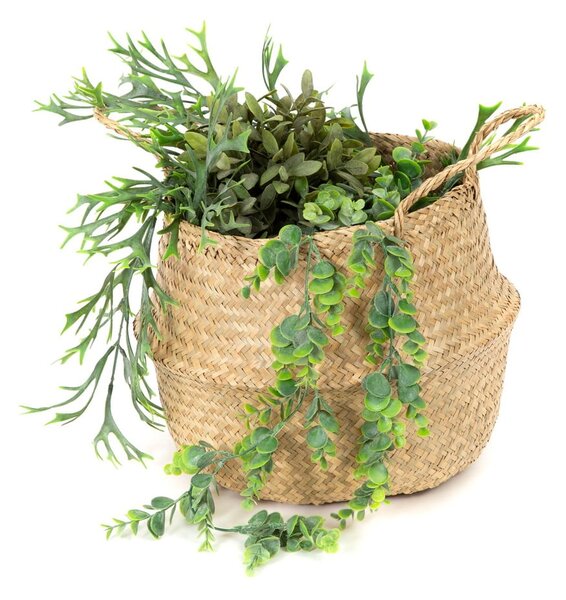 Cesto portaoggetti in seagrass chiaro , ⌀ 35 cm - Compactor