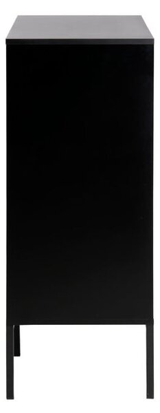 Cassettiera alta nera-color legno naturale effetto rovere 80x103 cm Seaford - Actona