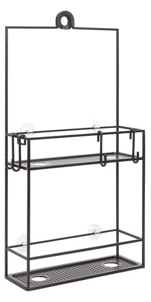 Mensola da bagno in acciaio nero sospesa Cubiko - Umbra