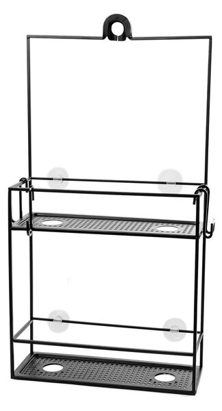 Mensola da bagno in acciaio nero sospesa Cubiko - Umbra