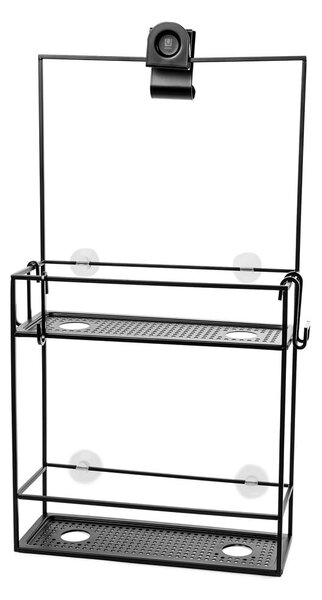 Mensola da bagno in acciaio nero sospesa Cubiko - Umbra