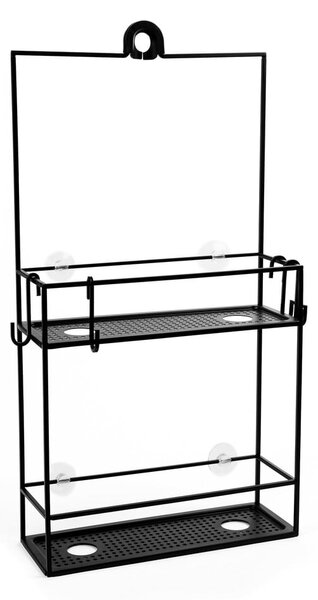 Mensola da bagno in acciaio nero sospesa Cubiko - Umbra