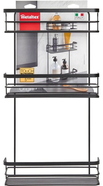 Scaffale da bagno nero a tre livelli Origin - Metaltex