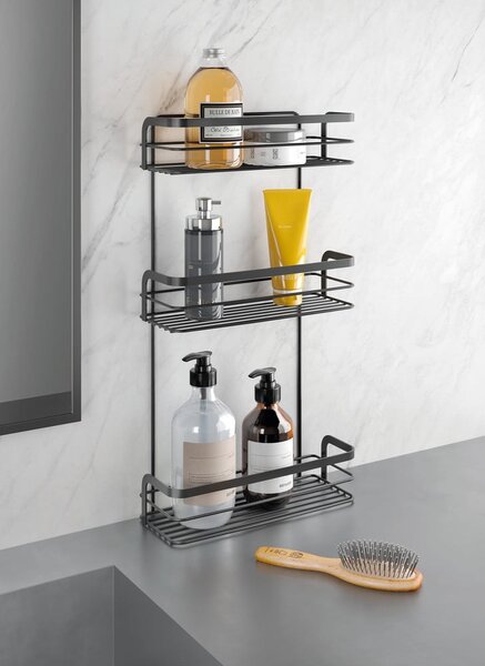 Scaffale da bagno nero a tre livelli Origin - Metaltex