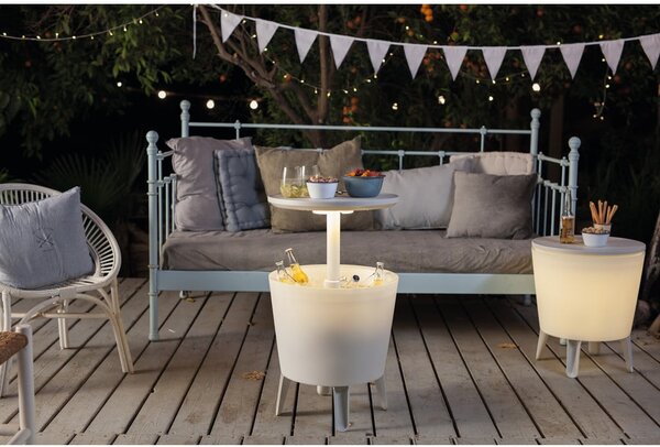 Tavolo da giardino rotondo con vaschetta per il ghiaccio 49,5x49,5 cm Illuminated cool - Keter