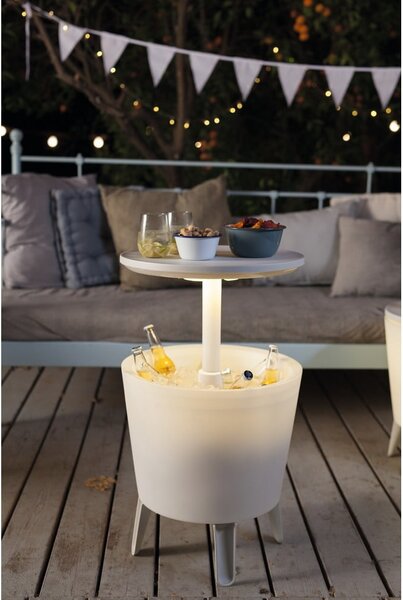 Tavolo da giardino rotondo con vaschetta per il ghiaccio 49,5x49,5 cm Illuminated cool - Keter