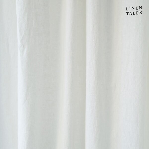 Tenda di lino bianca con passanti Night Time, 250 x 140 cm White - Linen Tales