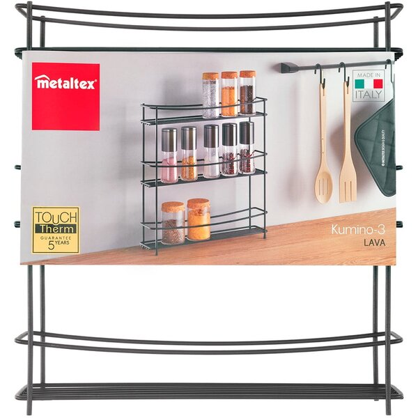 Portaspezie Lava nero a tre livelli Kumino - Metaltex