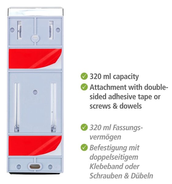 Dispenser di sapone in plastica a parete in argento 0,32 l Istres - Wenko