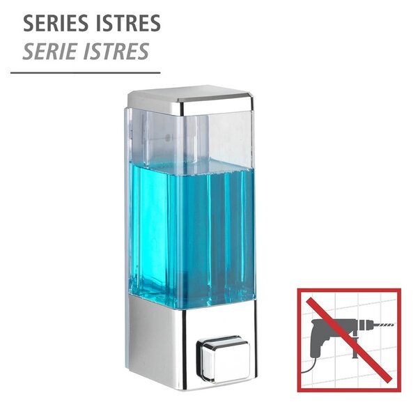 Dispenser di sapone in plastica a parete in argento 0,32 l Istres - Wenko