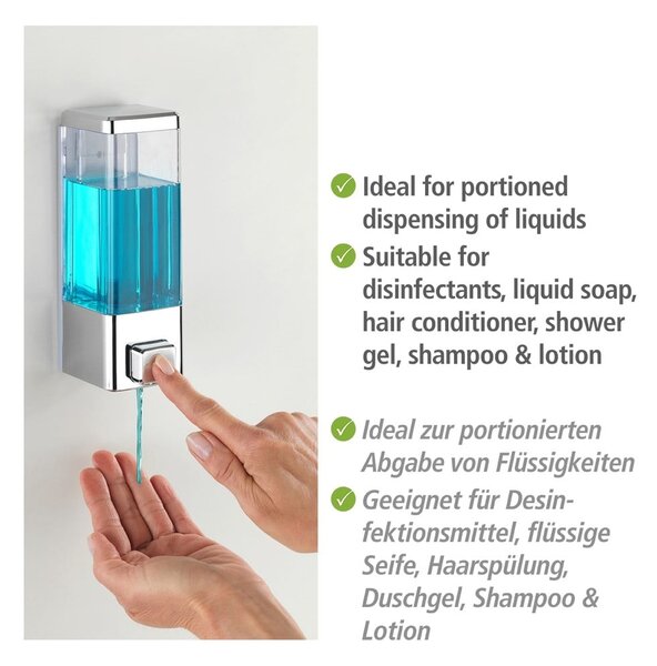 Dispenser di sapone in plastica a parete in argento 0,32 l Istres - Wenko