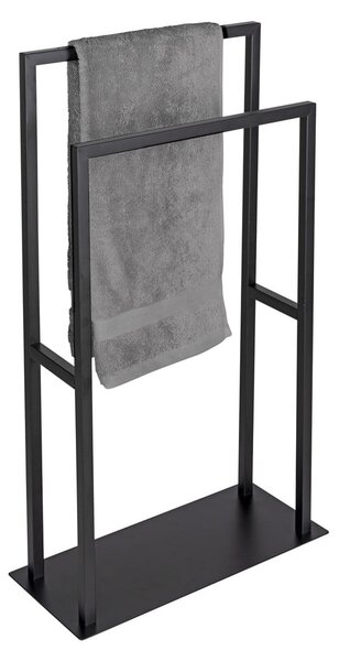 Portasciugamani in acciaio inox nero Rivaltana - Wenko