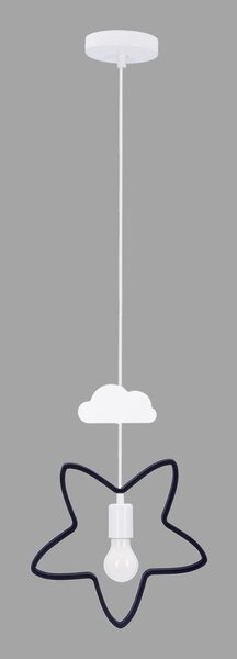 Lampadario per bambini bianco e nero con paralume in metallo Single – Candellux Lighting