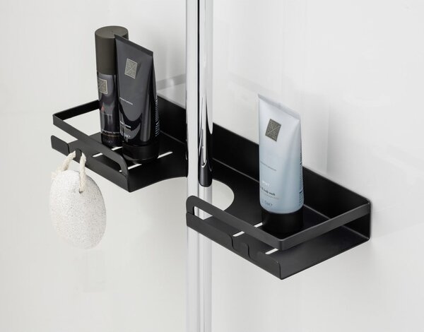 Mensola da bagno autoportante in acciaio inox nero Altarella - Wenko