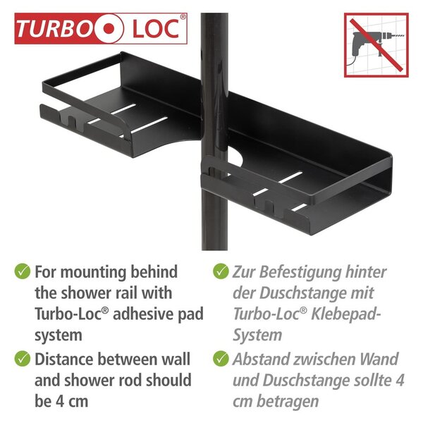 Mensola da bagno autoportante in acciaio inox nero Altarella - Wenko