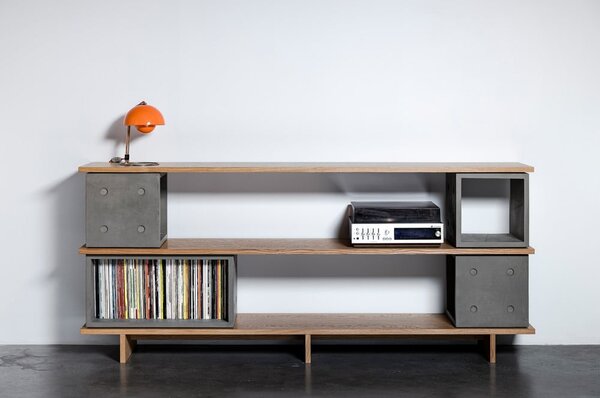 Cassettiera in calcestruzzo , 230 x 98 cm Dice - Lyon Béton