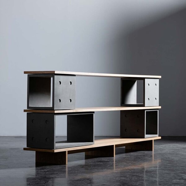 Cassettiera in calcestruzzo , 230 x 98 cm Dice - Lyon Béton