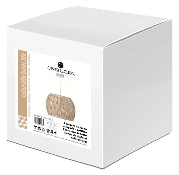 Lampada da soffitto in colore naturale con paralume in rattan ø 35 cm Natural Way - Casa Selección