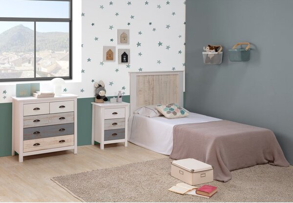 Cassettiera bianca e grigia con 4 cassetti , 79 x 80 cm Romantica - Marckeric