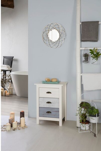 Comodino bianco e grigio Romantica - Marckeric