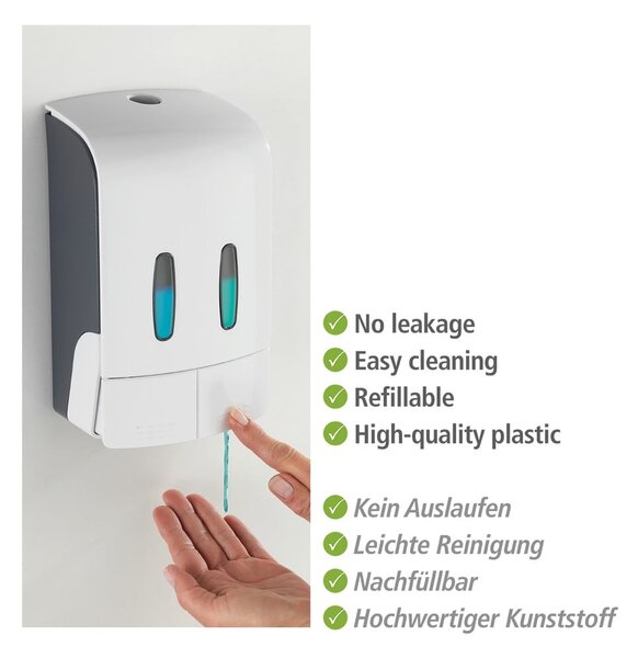 Dispenser di sapone in plastica bianco da parete 0,96 l Tartas - Wenko