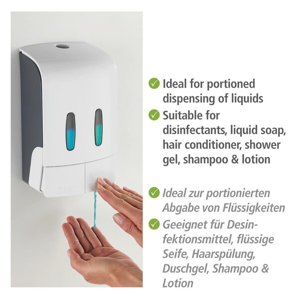 Dispenser di sapone in plastica bianco da parete 0,96 l Tartas - Wenko