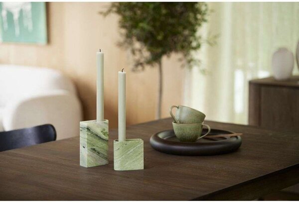 Northern - Monolith Candle Holder Medium Mixed Green Marble Northern